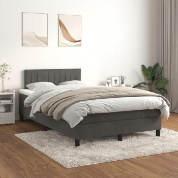 Vidaxl Dunkelgraues Boxspringbett 120x200 cm mit Samt-Matratze