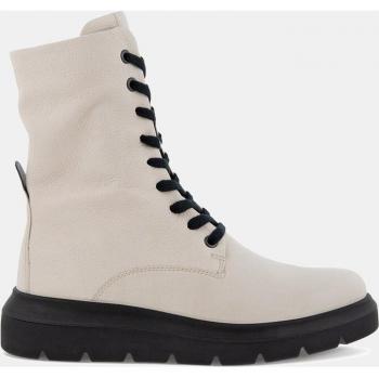 Botines Ecco de mujer estilo militar en piel con cordones y cremallera