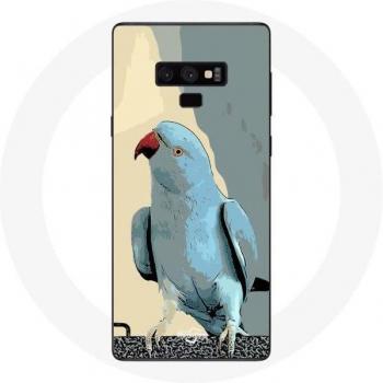 Samsung Galaxy Note 9 Case with Blue Parakeets and Parrots