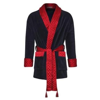 Bown London Men's Navy Velvet Smoking Jacket – XL