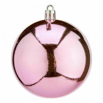 Set di Decorazioni Natalizie Rosa in Plastica 8 x 9 x 8 cm (12 Unità)