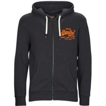 Sweat à capuche Superdry Homme Logo Vintage Fluo Noir Taille S