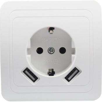 Enchufe de pared con 2 puertos USB