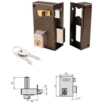 Cerradura CVL 756A Hierro Esmaltado Cilindro 70 mm Derecha