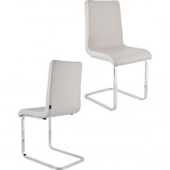 Sedie Greta 2 Tommychairs Fintapelle Base Cromata Grigio Chiaro