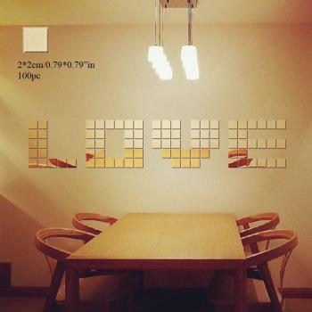 Vinyl Hexagon Mirror Wall Decor