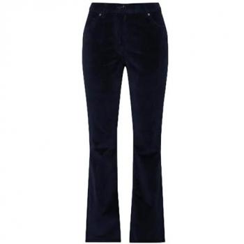 Ulla Popken Damen Cordhose Marie, Bootcut, Komfortbund, Biobaumwolle, Größe 52