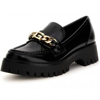 Guess mocassino da donna almosty con logo catena nero