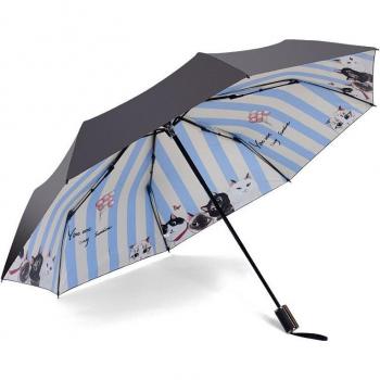 Winddichter Regenschirm mit Katzenmotiv für Frauen