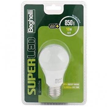 Lampadina LED Beghelli Superled Goccia E27 10W Luce Fredda 6500°K