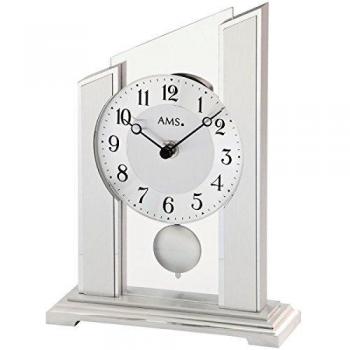 AMS Uhr AMS Quarz-Pendeltischuhr Holz lackiert