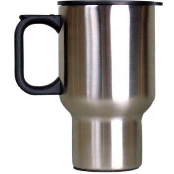 BasicNature Edelstahl Thermobecher 'Auto', Silber, 0,45 L