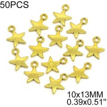 Étiquettes de couture métalliques argent bronze or étoile 10x13mm 50 pièces