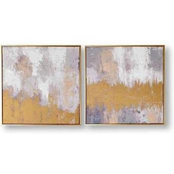 Dual Gold and Silver Laguna Mist Hand‑Painted Canvas Pack – Graham & Brown