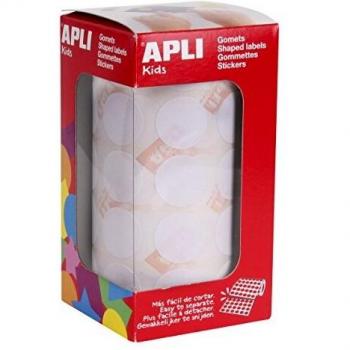 Gomet rollo circulo grande 20mm blanco apli 11905
