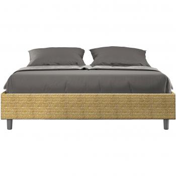 Acolchado Aurora: Cama 160x200 con Almacenaje y Lienzo Azalea Amarilla