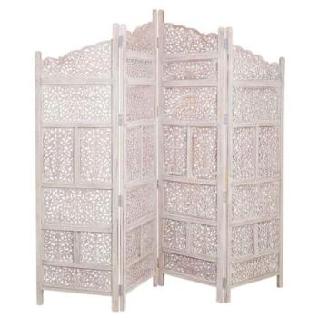 Separador Interior Artístico en Madera Blanca 180 cm