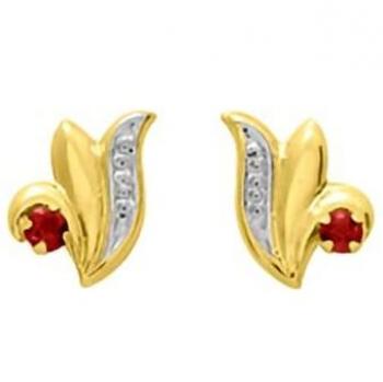 Rubis Élégance – Boucles d’Oreille, Or 18 Carats