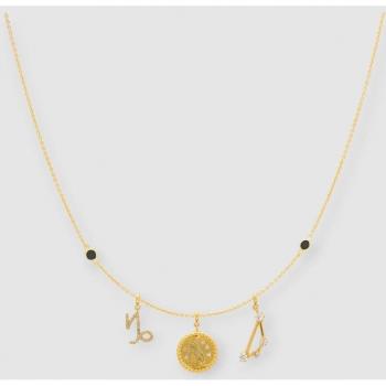 Collar dorado Capricornio con medalla y constelación