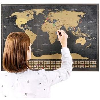 Scratchable World Map with Flags XXL