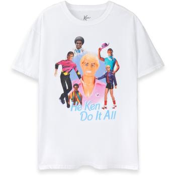Barbie Hombres Camiseta de Manga Corta Blanco