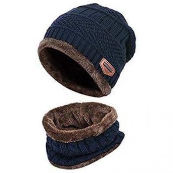 Ensemble bonnet écharpe hiver épais slouchy chaud pour enfants