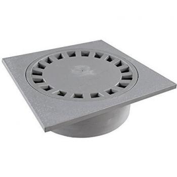 First Plast Siphon de sol gris PVC 250x250 mm – sortie verticale