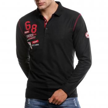 COOFANDY Männer‑Longsleeve Poloshirt in Piqué‑Qualität