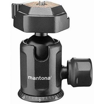 Mantona Basic TBH 2. VI Kugelkopf (Kugelkopf), Stativkopf, Schwarz