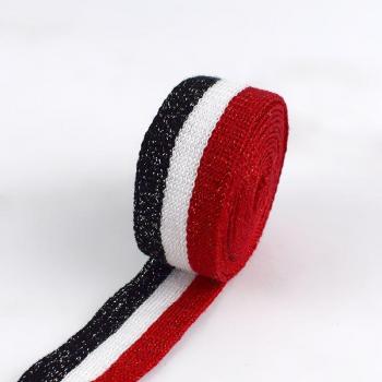 12M 25mm Gold Silver Stripe Ribbons