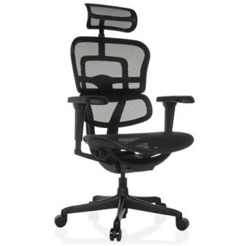 Poltrona ergonomica in tessuto di maglia nera
