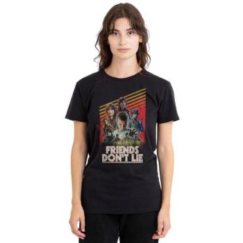 Women’s Stranger Things Friends Don’t Lie Top – Black – Small