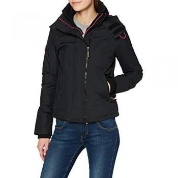 Chaqueta con capucha Superdry Arctic Pop Zip, Negro (Black/Raspberry 27b)