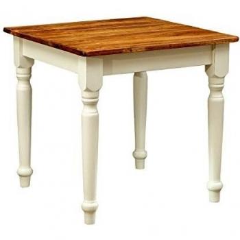 Table à manger vintage en tilleul massif L80xP80