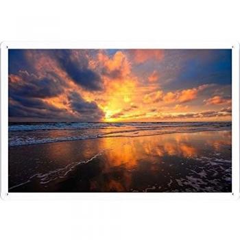 Cartel de metal retro Sunset Sky Sea Clouds