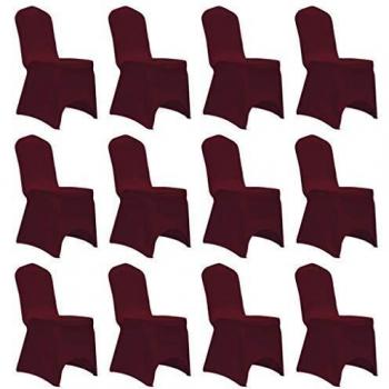 VidaXL Stretch Chair Cover Set, Burgundy, 12 pcs