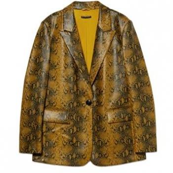 Sisley Giacca Pitonata Donna Senape Taglia 40