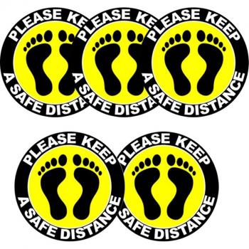 PVC 30 cm Autocollant Distance Sociale 5x