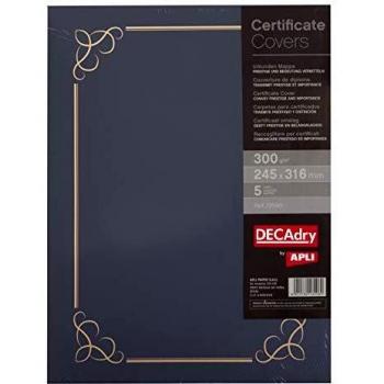 Computer Craft Certificate Covers Linen-finish Heavyweight Card Stock 290g Blue Ref CCV3000
