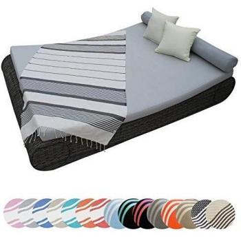 Fouta Tunisienne Vivezen 1m x 2m Tissage à Plat