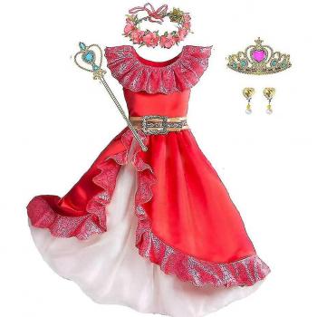 Vêtements de Carnaval Elena d’Avalor – Ruffle Rouge Longue Robe