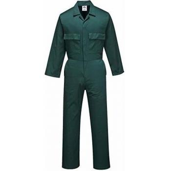 Portwest S999BGRL Euro Work Polycotton Coverall, Regular, Size: Large, Bottle Green