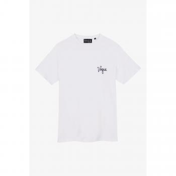 T-Shirt VOGUE Handcraft Bianca con Ricamo Logo Piccolo