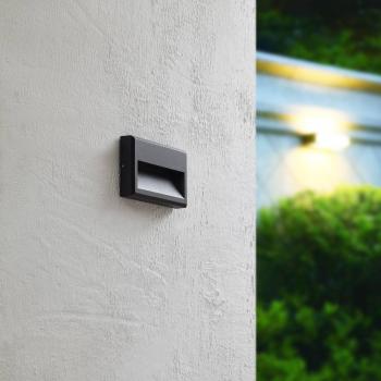 Applique d’extérieur LED Weno en aluminium noir (IP65)