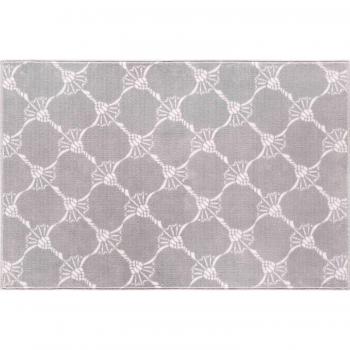 JOOP! Baumwoll-Badematte Repetition Kiesel – 60 × 90 cm, weiß/grau