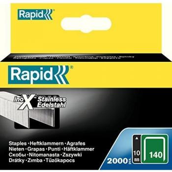 Rapid No. 140 Stainless Steel Flatwire Staples, 10 mm (2000 Pack)
