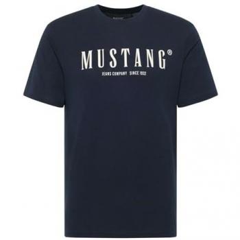 T-Shirt Mustangs Col Rond Marine Court pour Homme