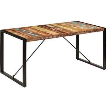 VidaXL Tavolo da Pranzo in Legno Rinnovato 160x80x75 cm