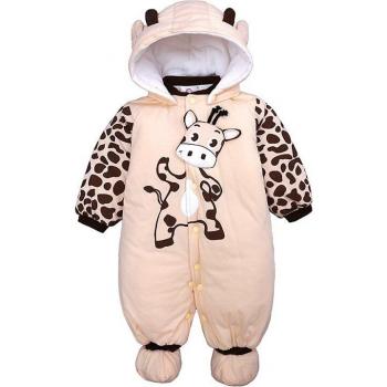 Infant Winter Playsuit with Cow Design
