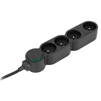 Multiprise Home Green Zenitech 4 prises 2P+T – Couleur noire – Plastique recyclable